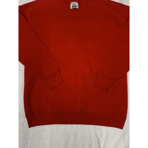 Vintage 90s Lee Sports Blank Sweatshirt Red Crew Neck Pullover USA Made Mens XL - Picture 5 of 9